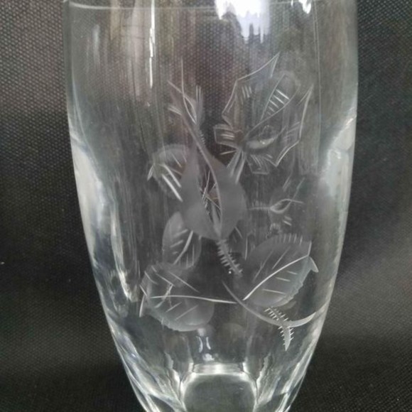 Set Of 8 VTG Crystal Classic Mikasa Rose Etched Diamond Cut Iced Tea/Water Tumbl - Picture 3 of 4